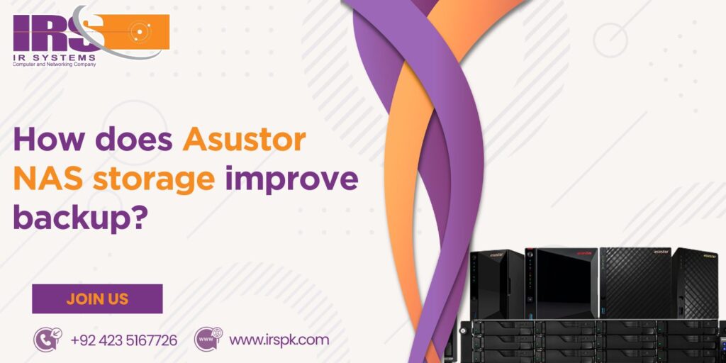 Asustor NAS device showing automated backup system
